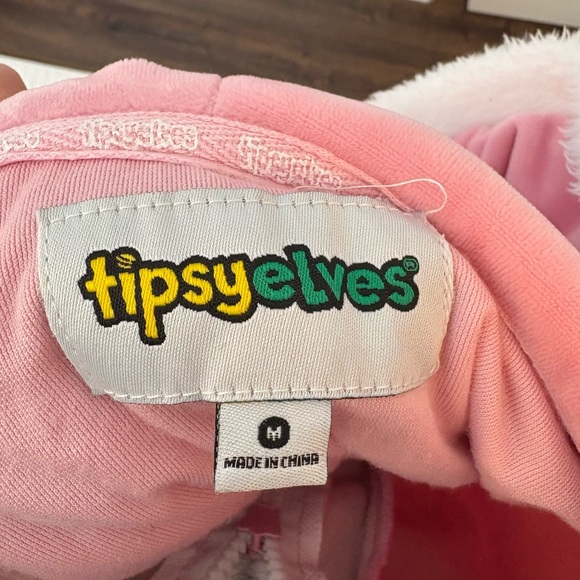 Tipsy Elves Pink and White Festive Onesie - Picture 2 of 2